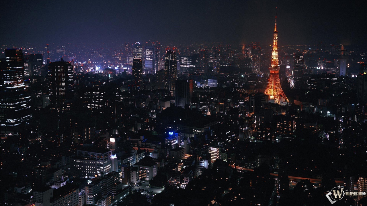 Токио ночью 1280x720