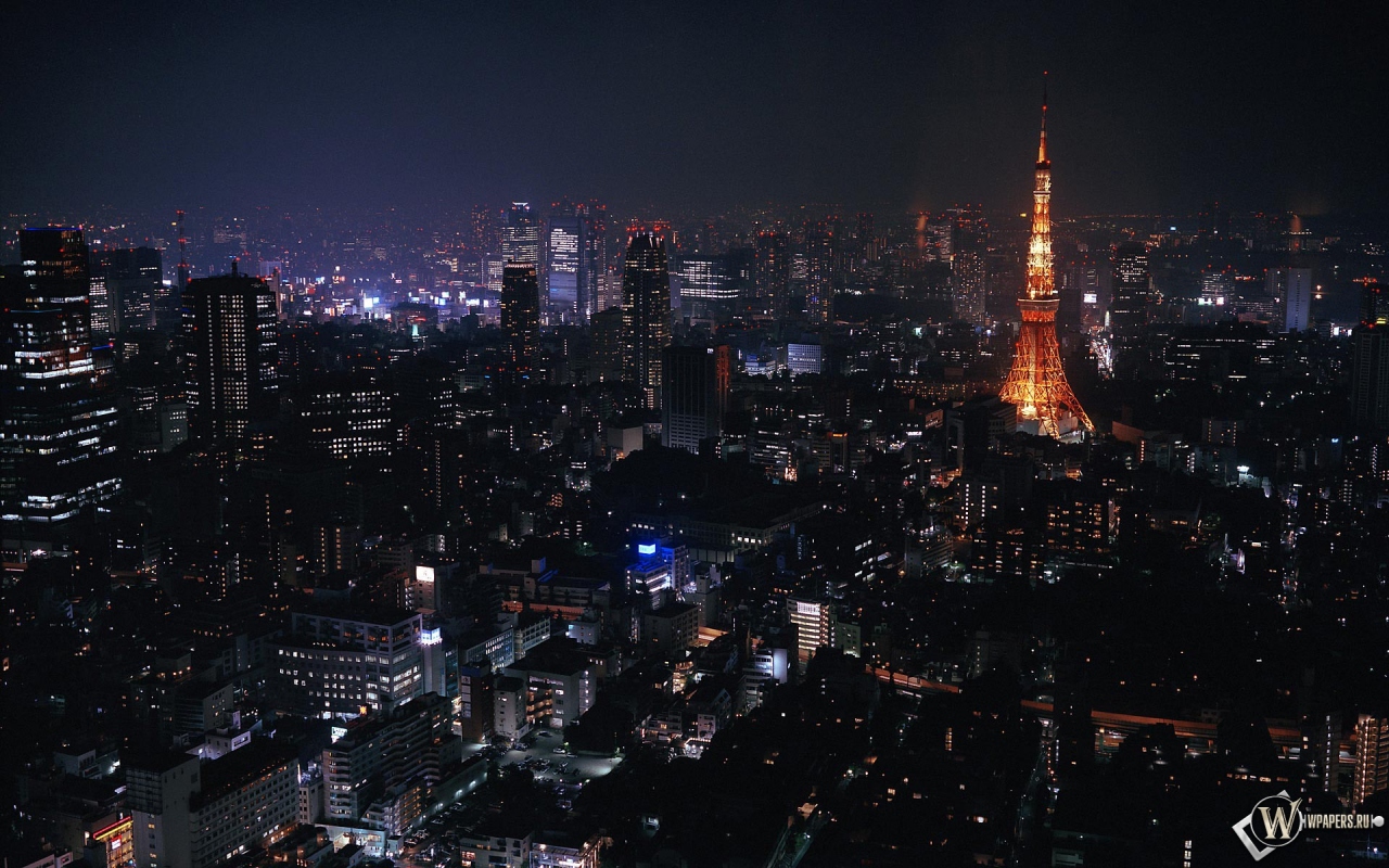 Токио ночью 1280x800