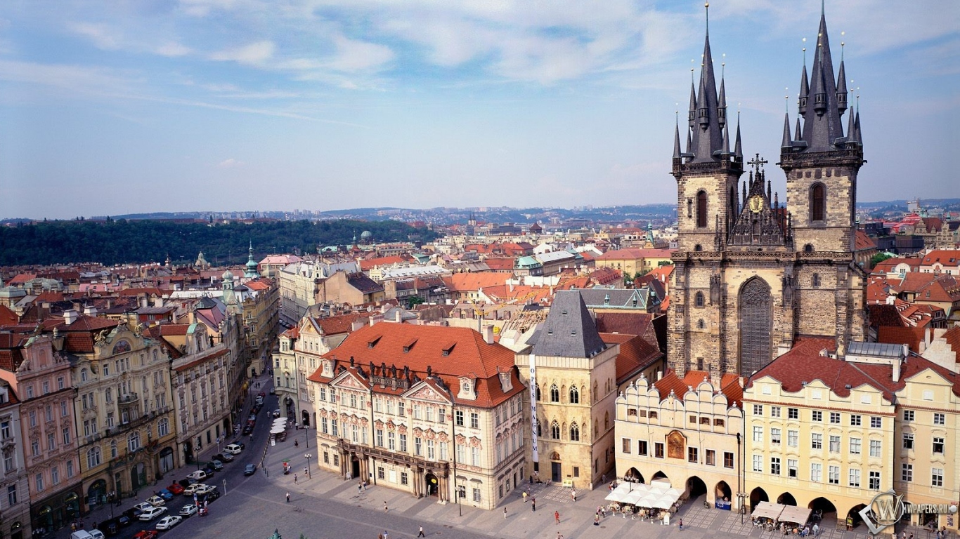 Old Town Square в Праге 1366x768
