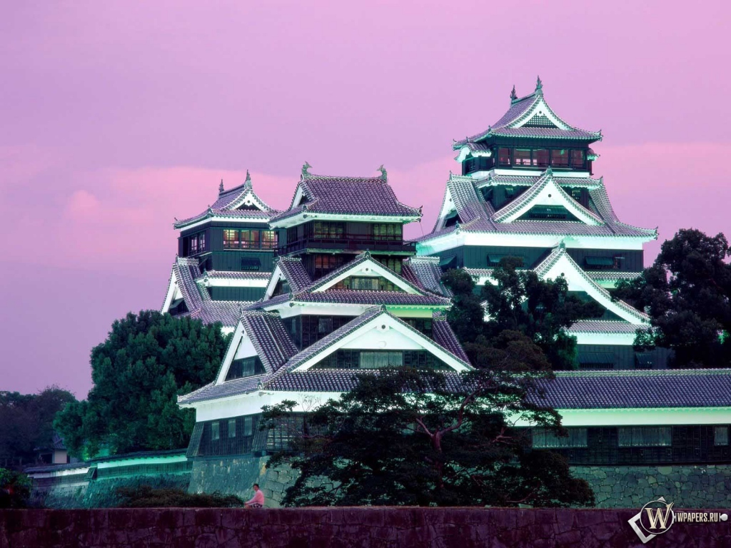 Замок Кумамото в Японии 1024x768