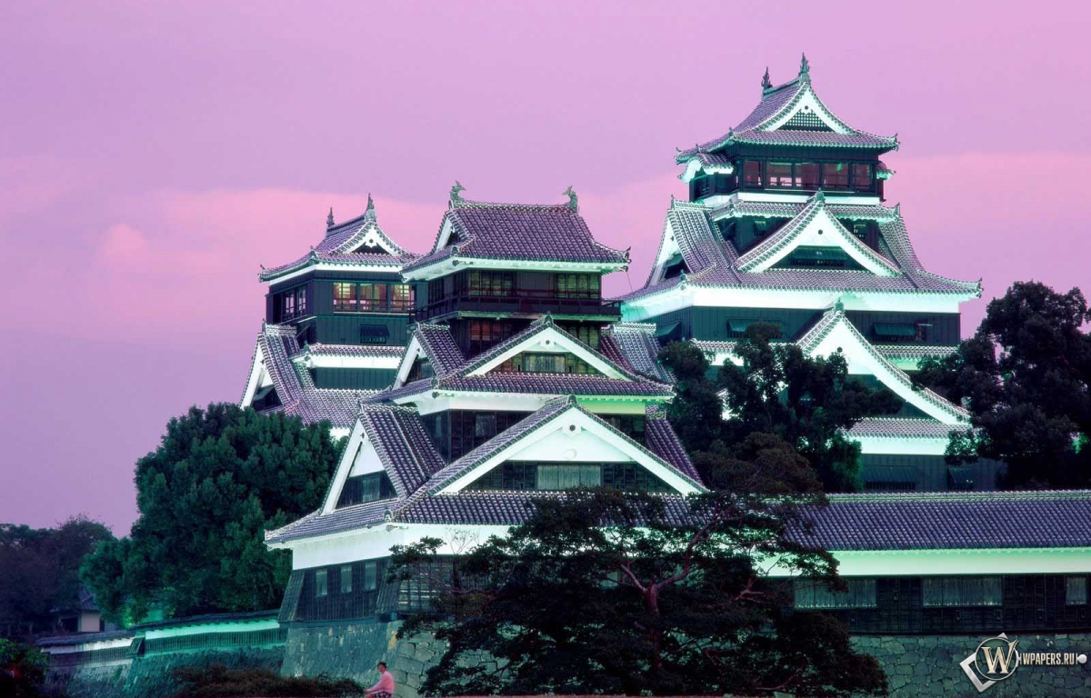 Замок Кумамото в Японии 1200x768