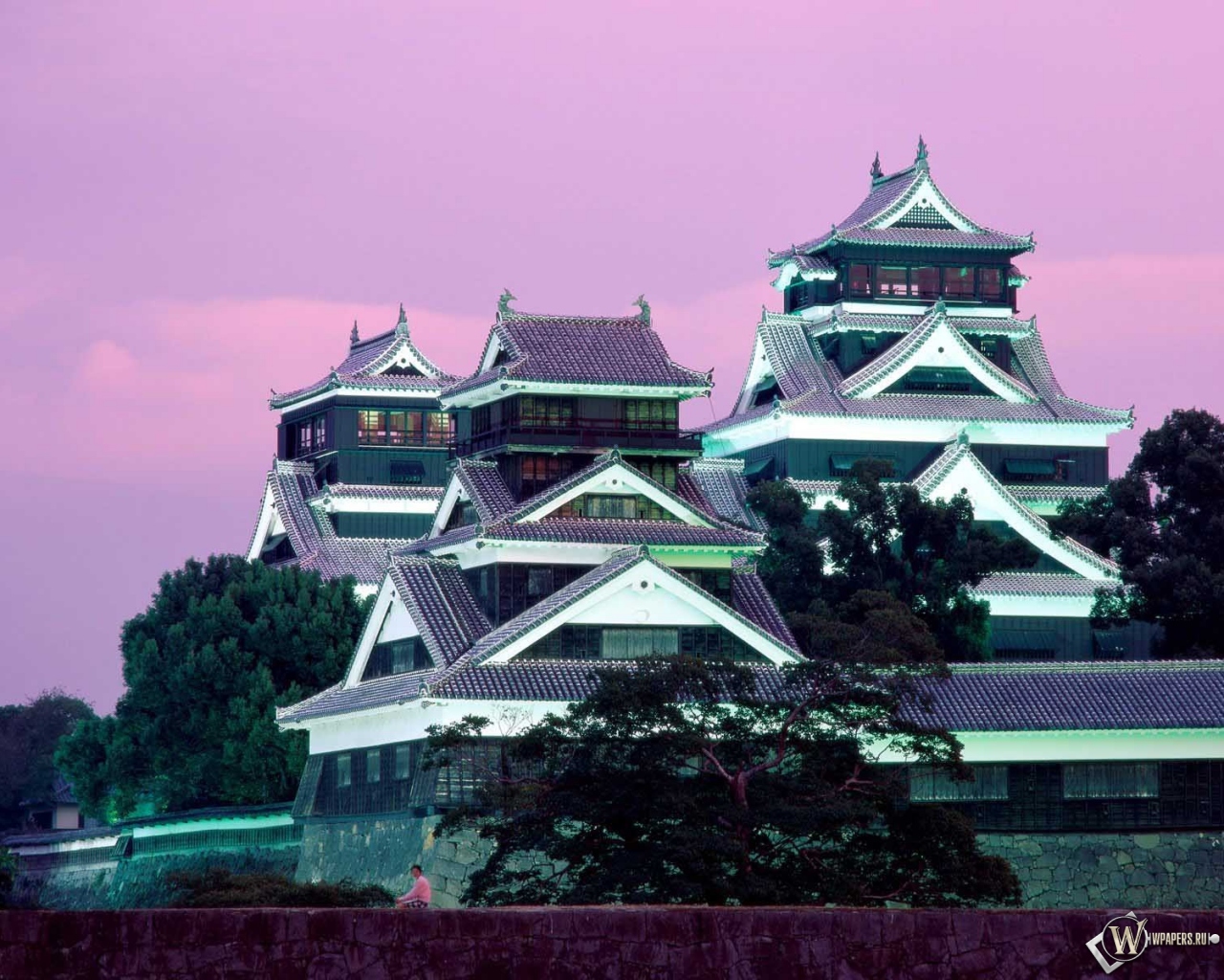 Замок Кумамото в Японии 1280x1024