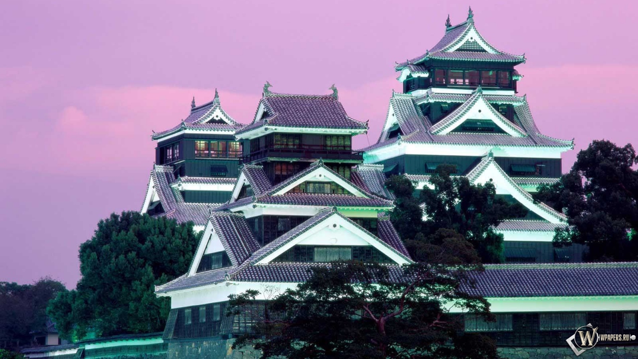 Замок Кумамото в Японии 1280x720