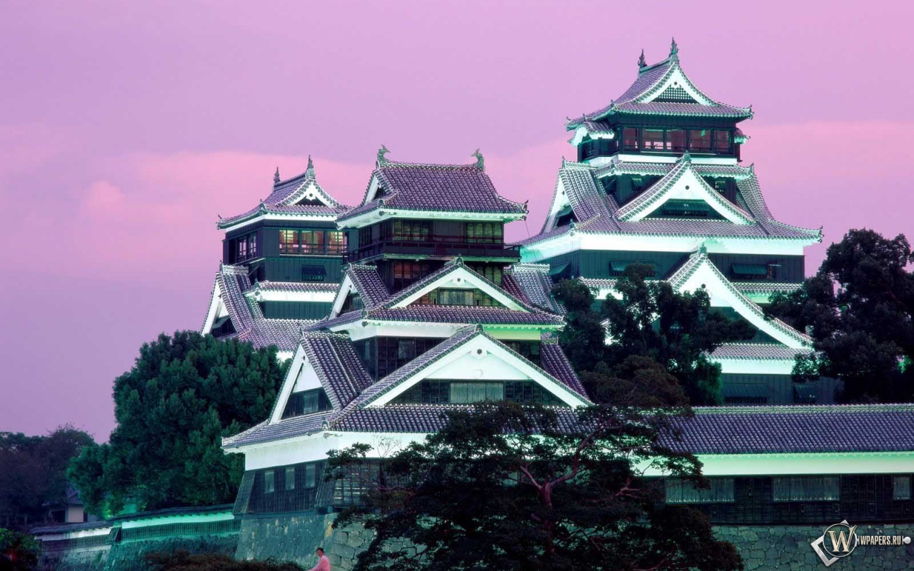 Замок Кумамото в Японии 1280x800