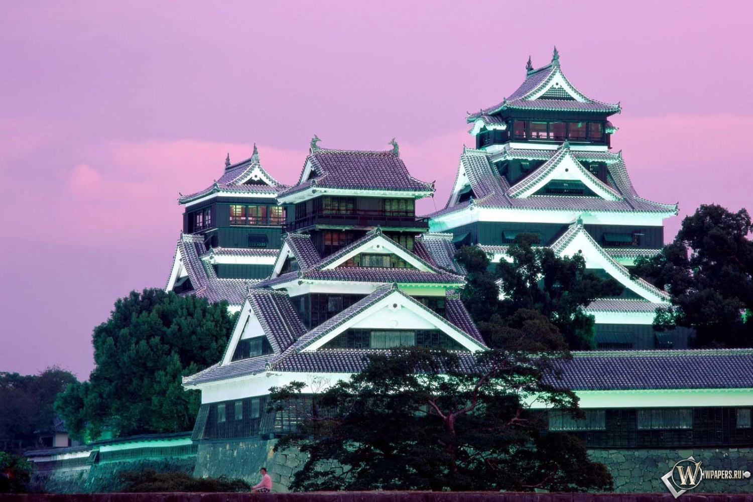 Замок Кумамото в Японии 1500x1000