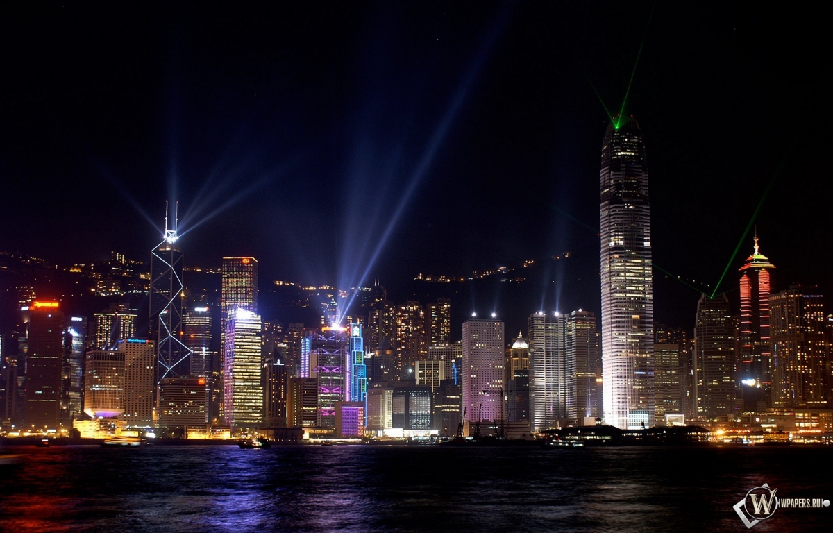 Ночьной Гонконг 1200x768
