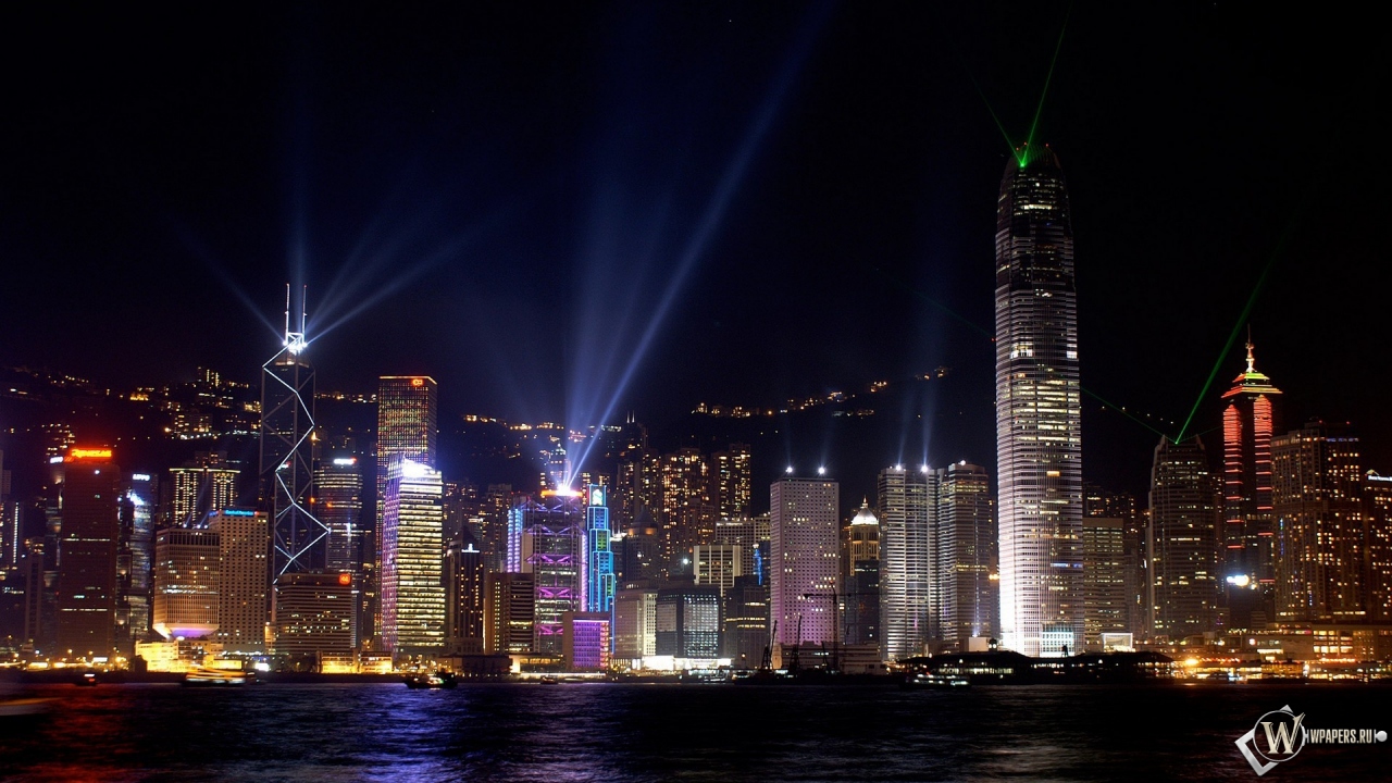 Ночьной Гонконг 1280x720