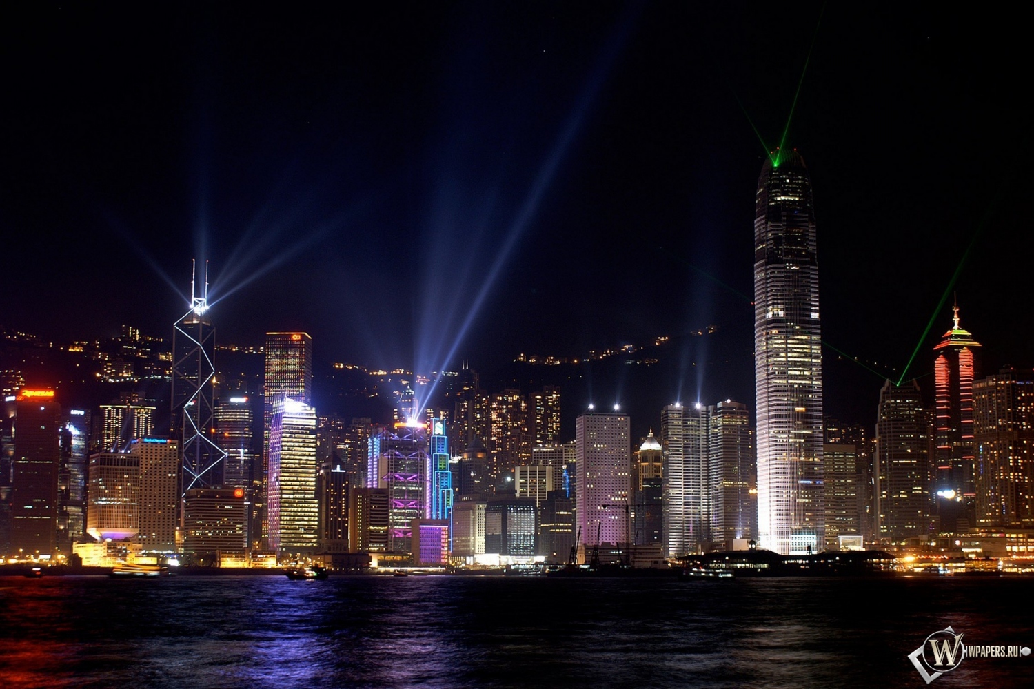 Ночьной Гонконг 1500x1000