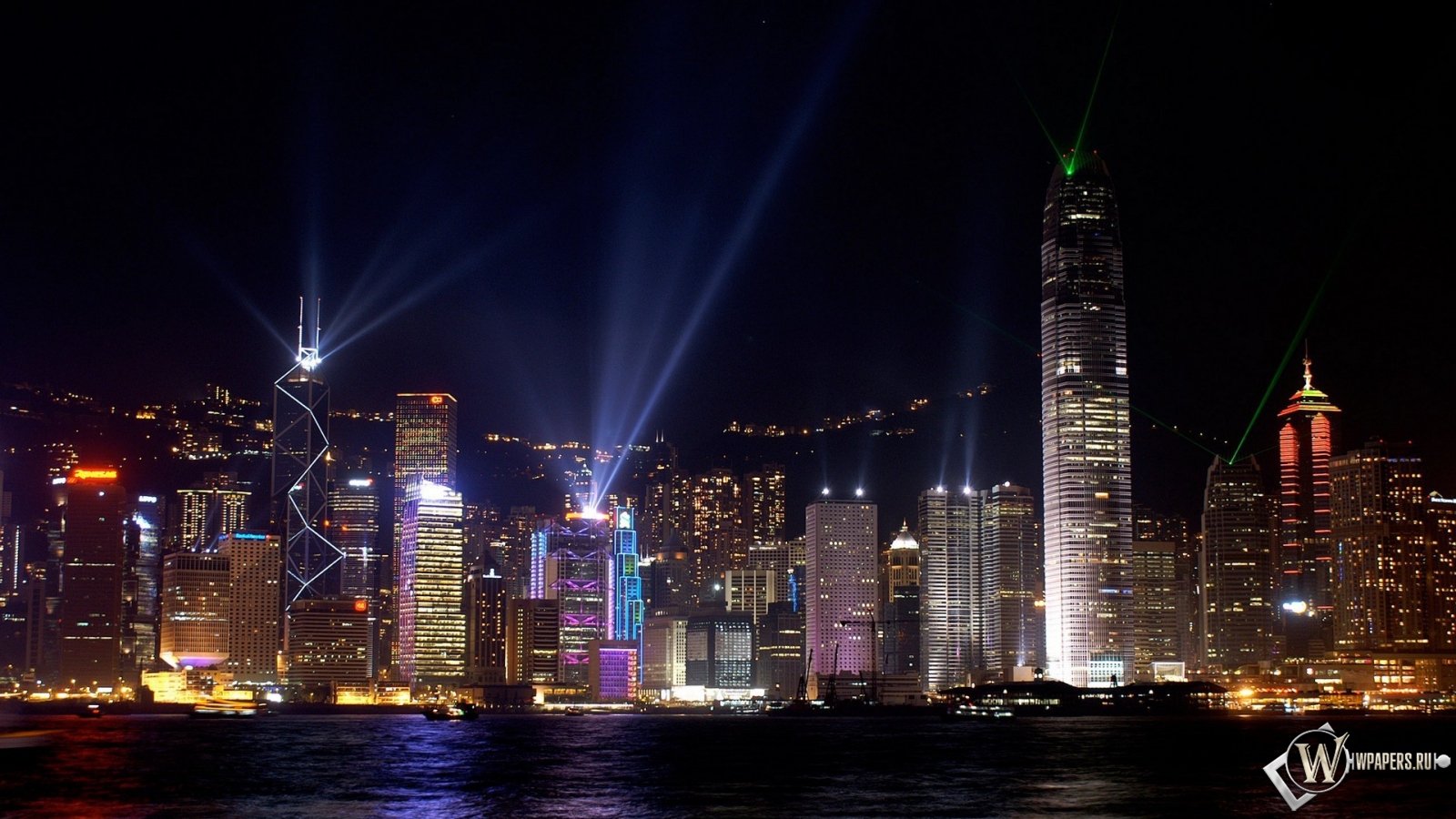 Ночьной Гонконг 1600x900
