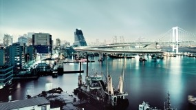 Обои Япония: Вода, Мост, Япония, Корабль, Прочие города