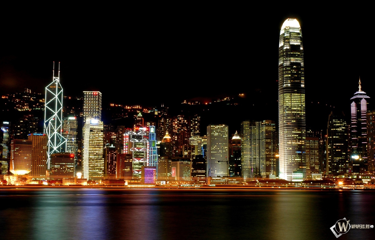 Hong Kong ночью 1200x768
