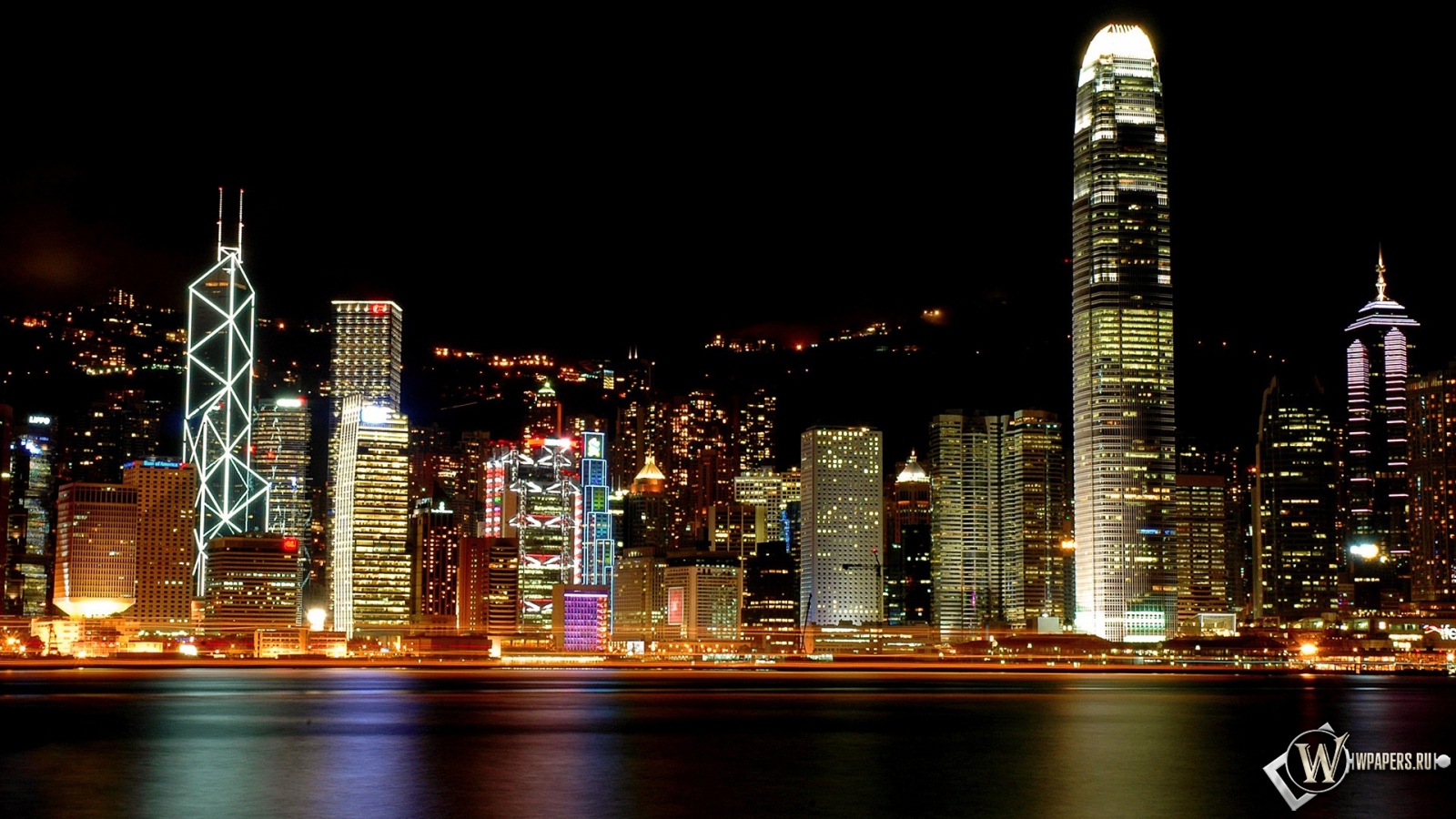 Hong Kong ночью 1600x900