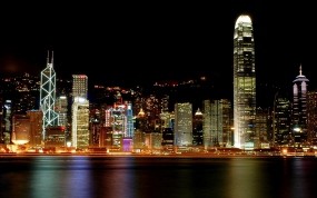 Обои Hong Kong ночью: Город, Ночь, Небо, Гонконг, Hong Kong, Прочие города