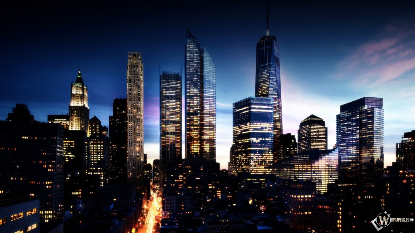 Манхэттен в будущем 1366x768