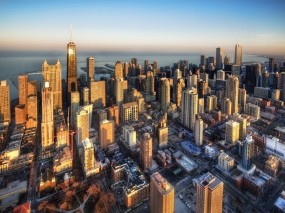 Обои Чикаго: Небоскрёбы, Здания, Чикаго, Города и вода