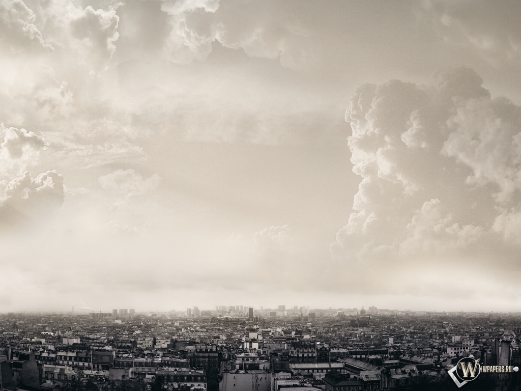 Облака над Парижем 1024x768