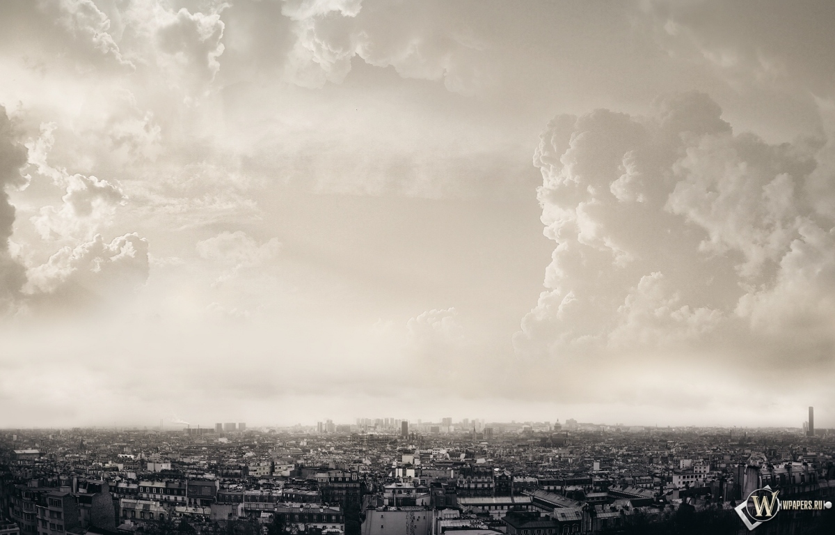 Облака над Парижем 1200x768