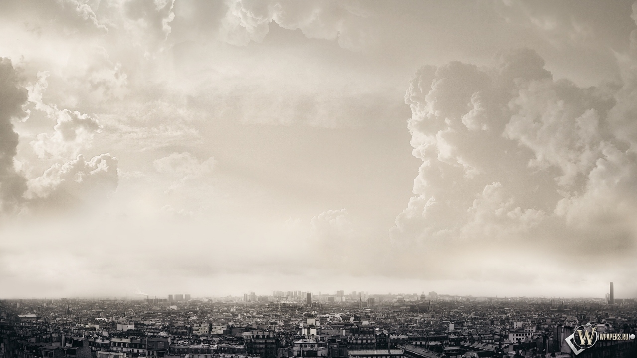 Облака над Парижем 1280x720