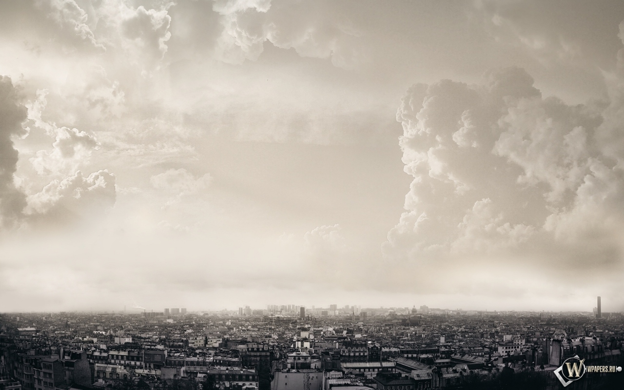 Облака над Парижем 1280x800