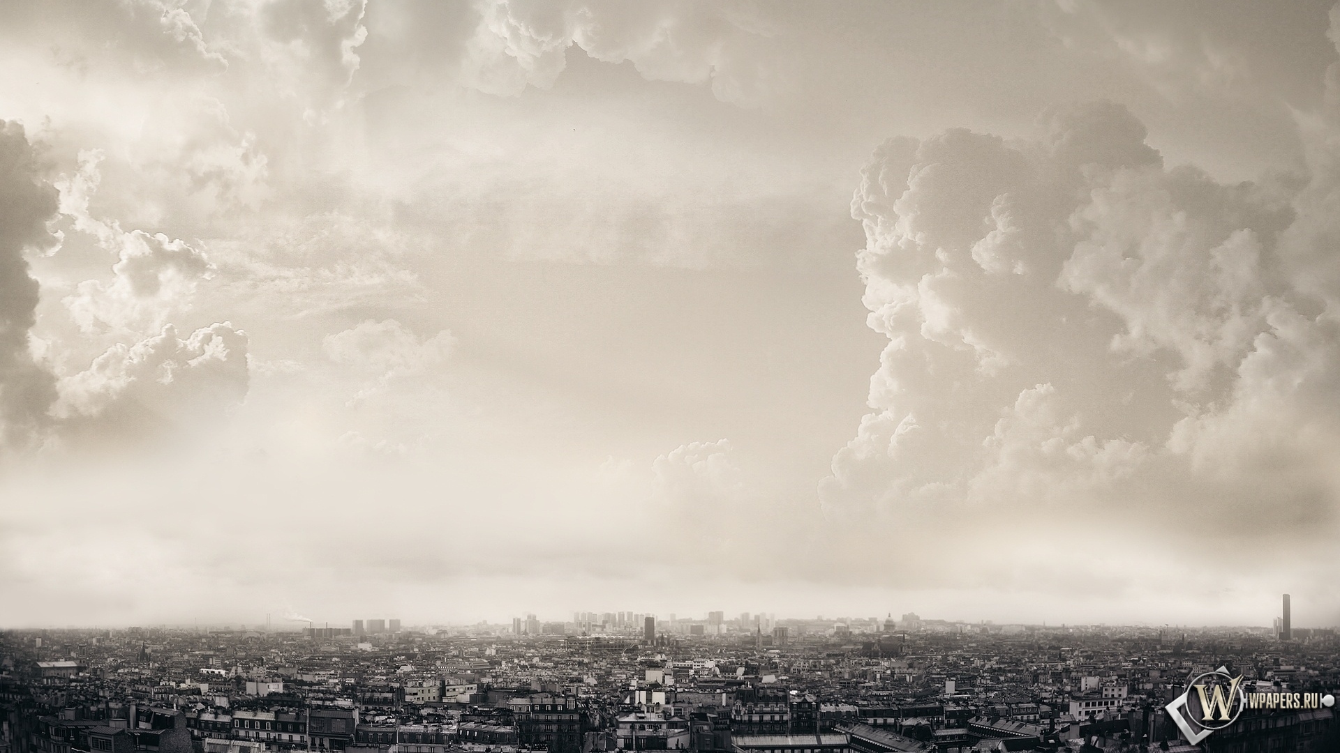 Облака над Парижем 1920x1080