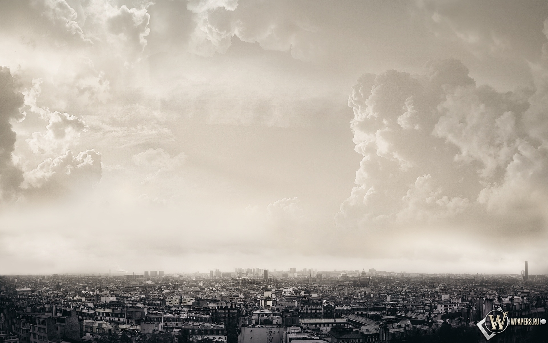 Облака над Парижем 1920x1200