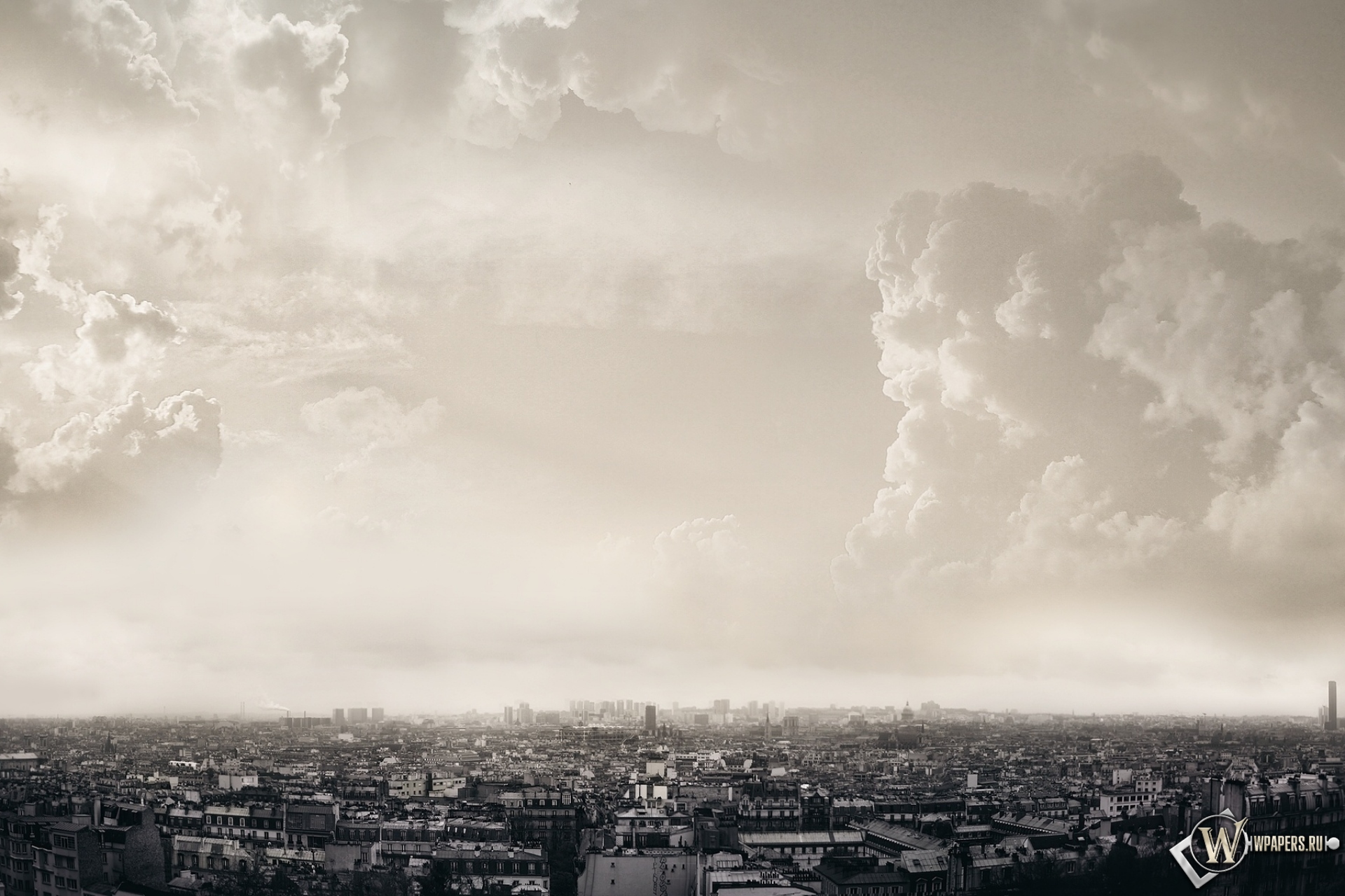 Облака над Парижем 1920x1280