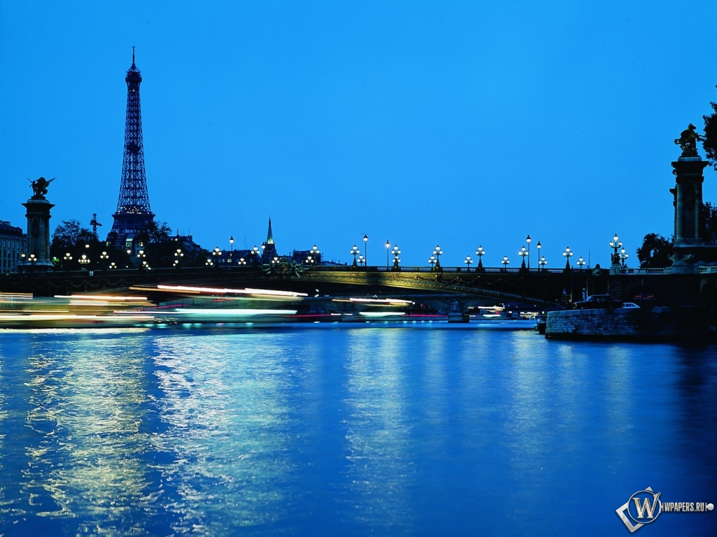 Париж ночью 1024x768