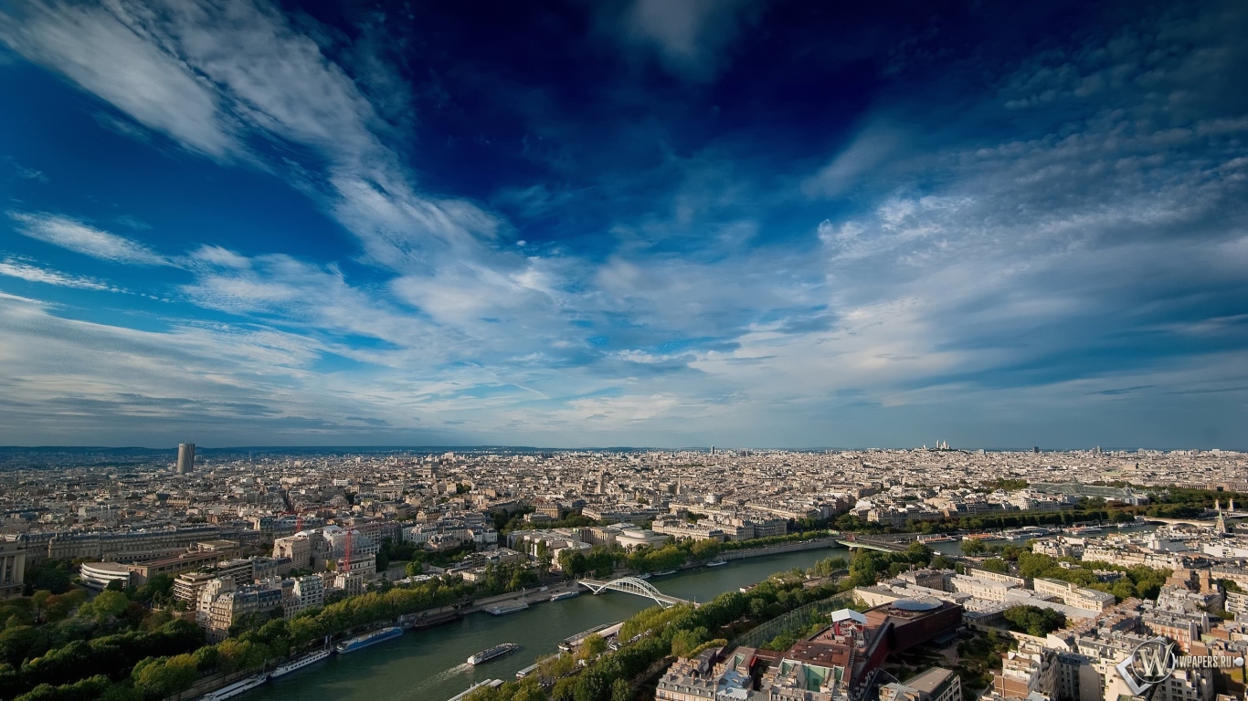 Paris from the sky 1366x768