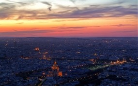 Обои Париж: Облака, Огни, Вечер, Париж, Париж