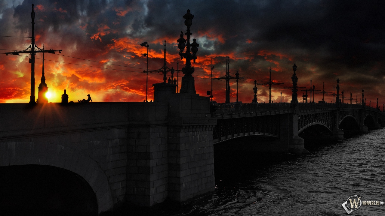 Мост в Санкт-Петербурге 1280x720