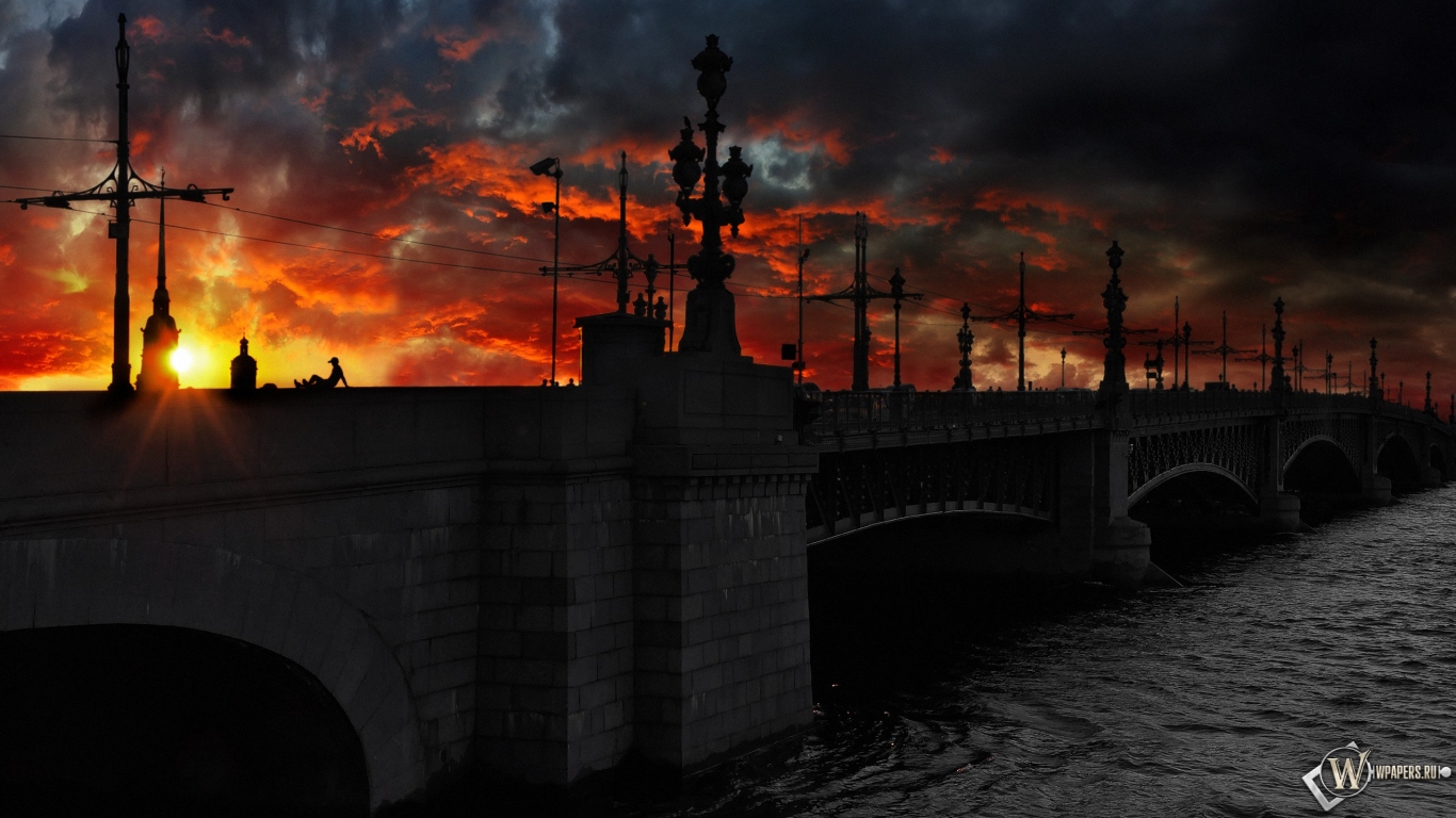 Мост в Санкт-Петербурге 1366x768
