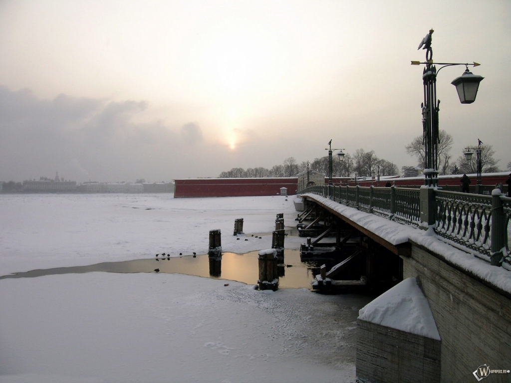 Нева зимой Санкт-Петербург 1024x768