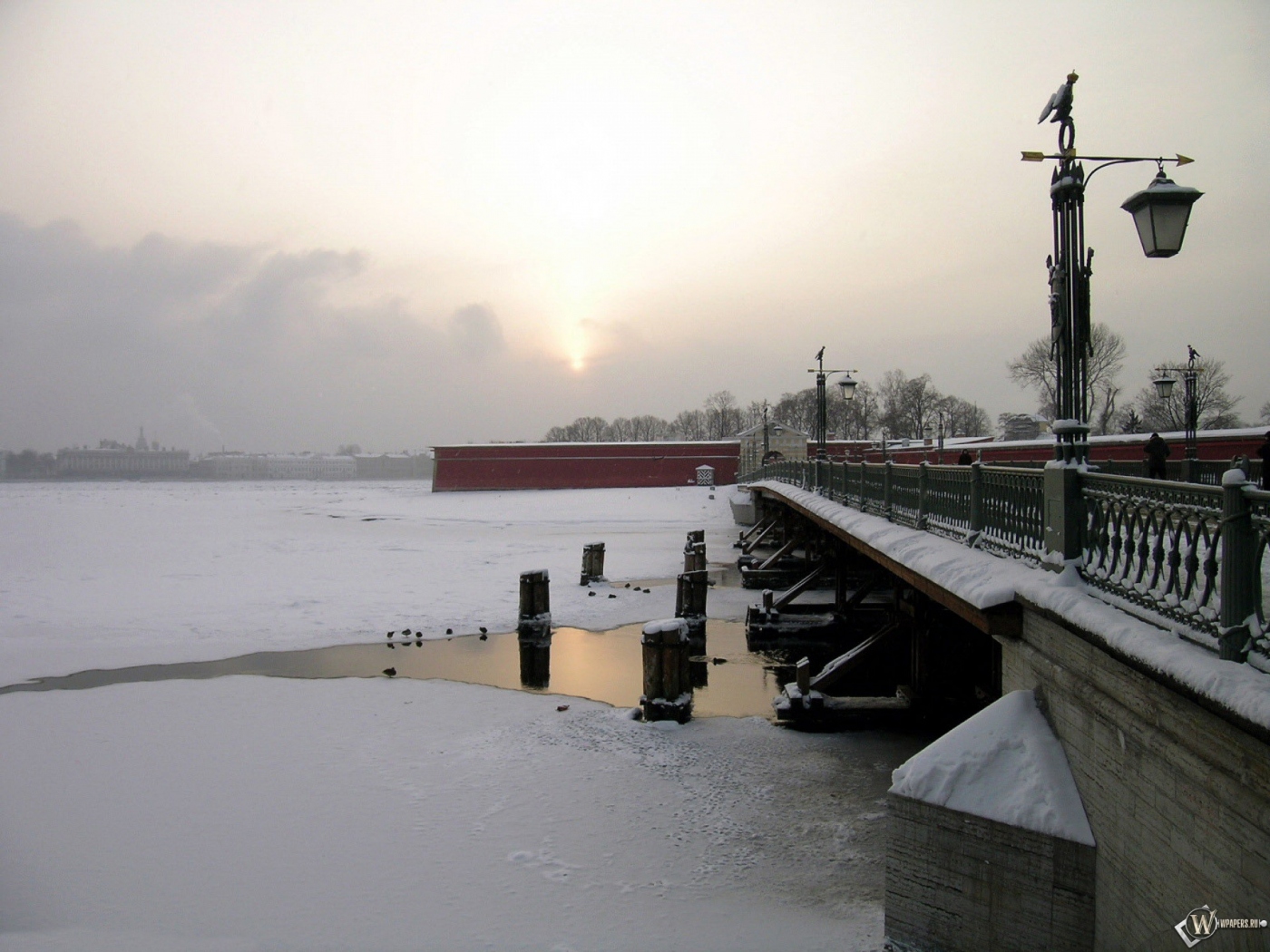 Нева зимой Санкт-Петербург 1400x1050