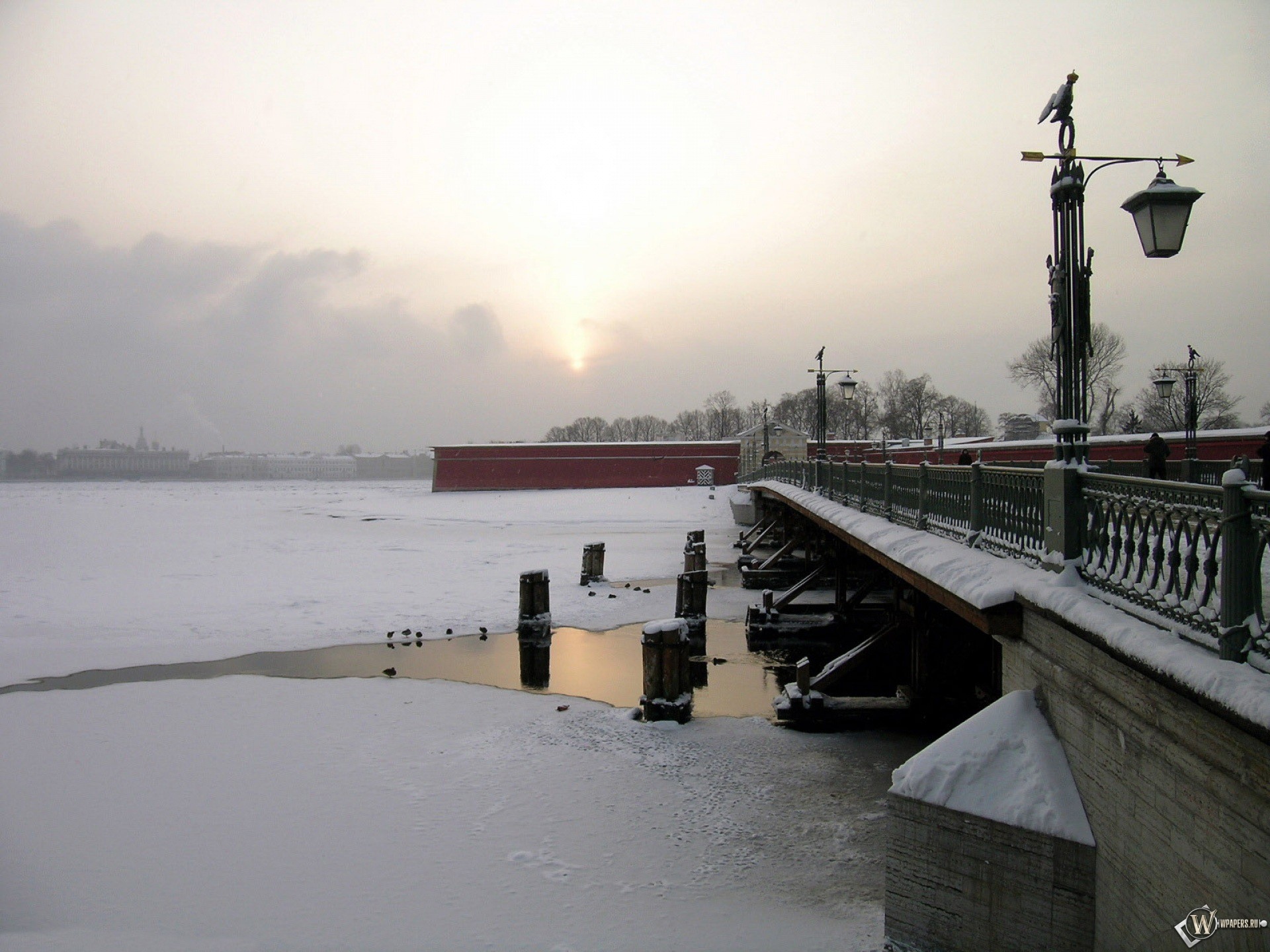Нева зимой Санкт-Петербург 1920x1440