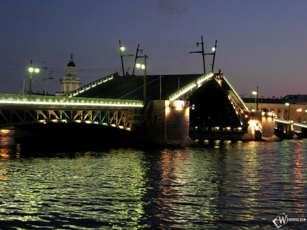 Разводной мост Санкт-Петербург 1024x768