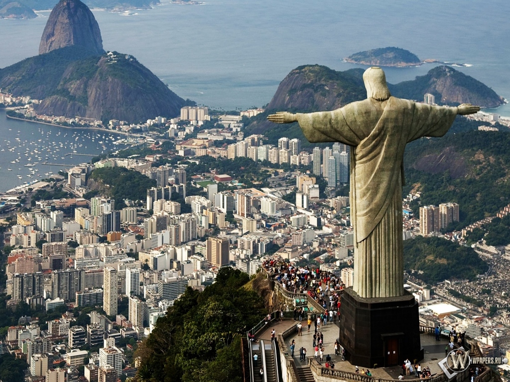 Статуя Христа в Бразилии 1024x768