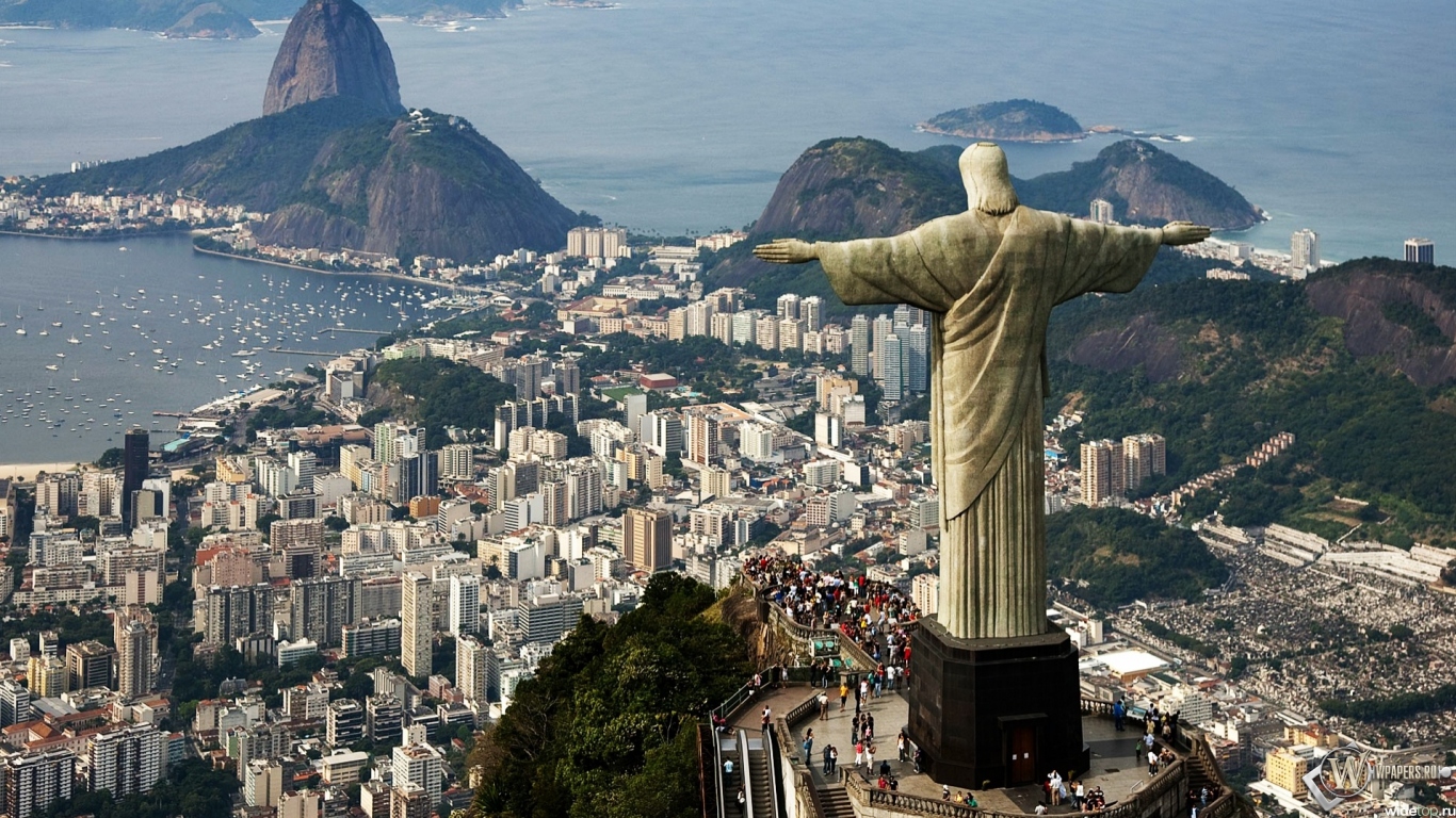 Статуя Христа в Бразилии 1366x768