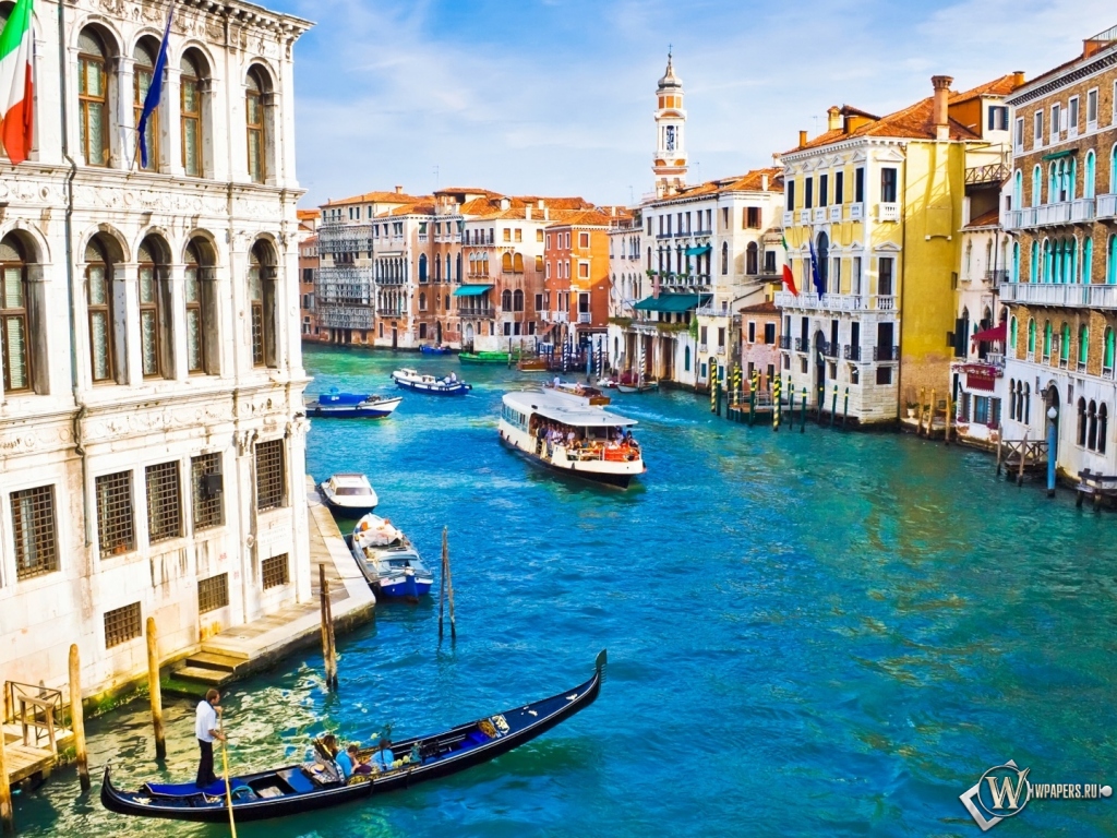 Красивый канал в Венеции 1024x768