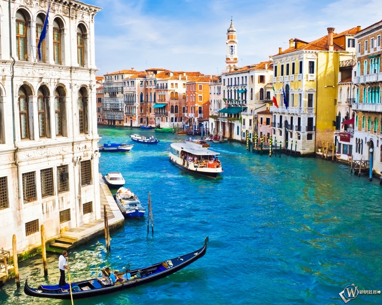 Красивый канал в Венеции 1280x1024