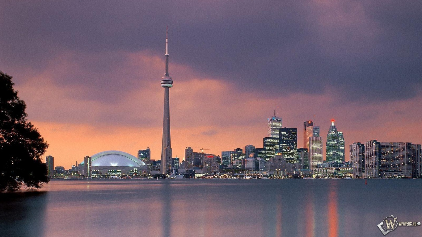 Toronto Skyline Ontario Canada 1366x768