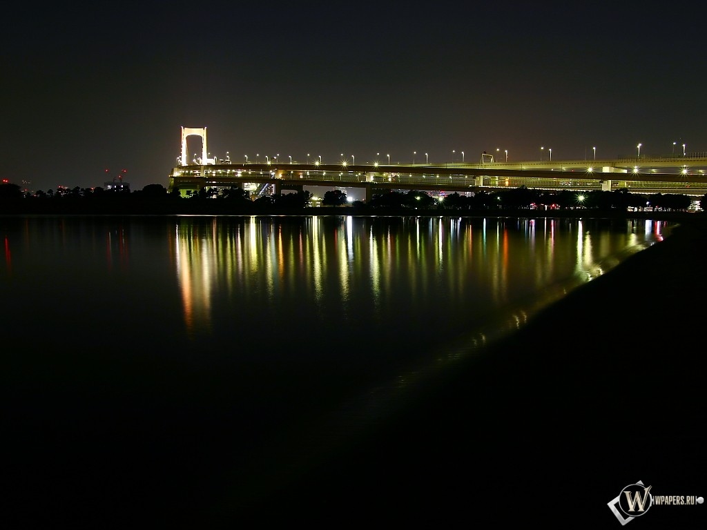 Мост в ночи 1024x768