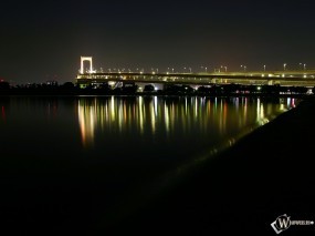 Обои Мост в ночи: Мост, Ночь, Города и вода