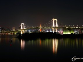 Обои мост в ночи: Вода, Город, Мост, Ночь, Города и вода