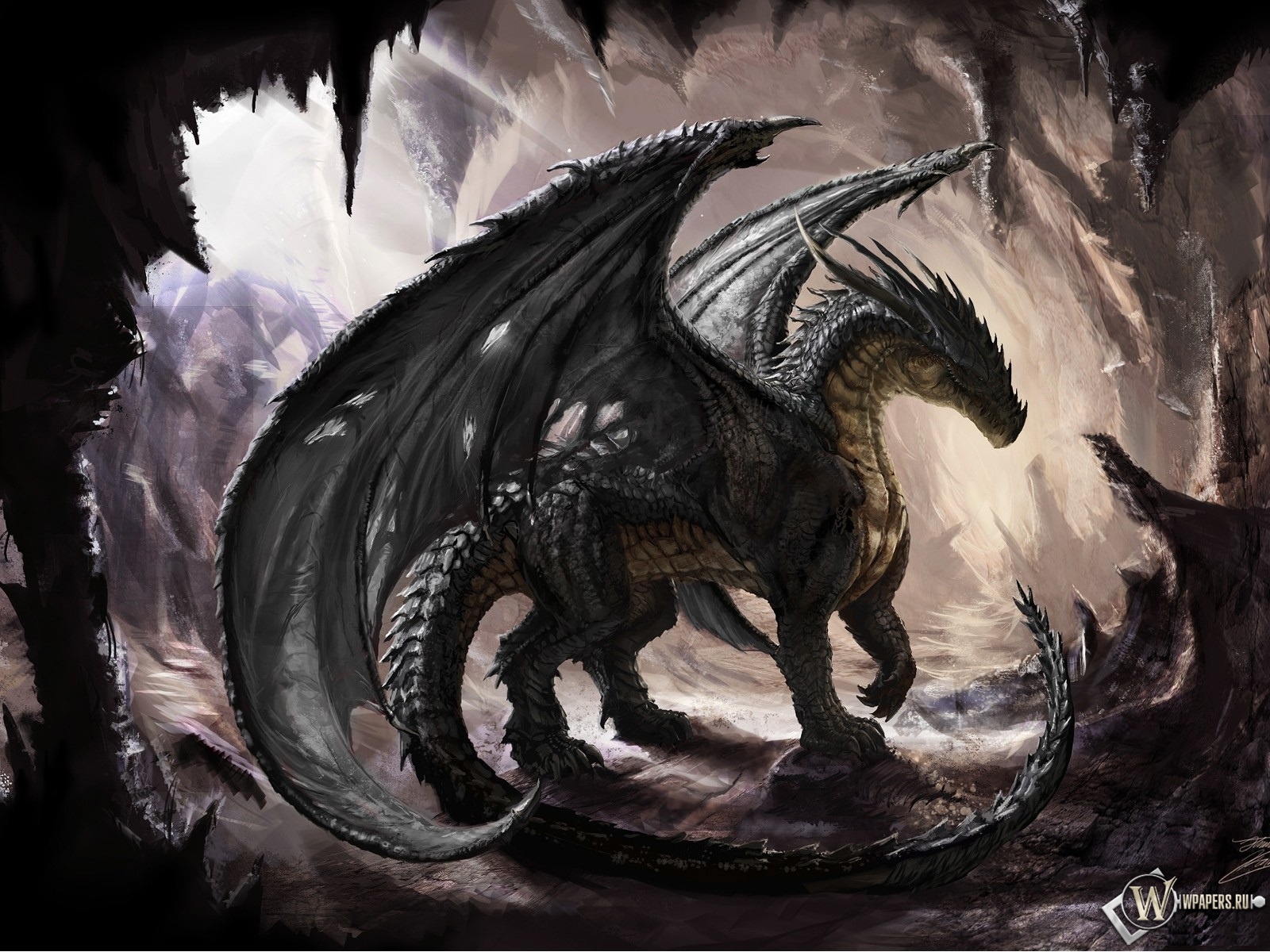 Дракон в пещере 1600x1200