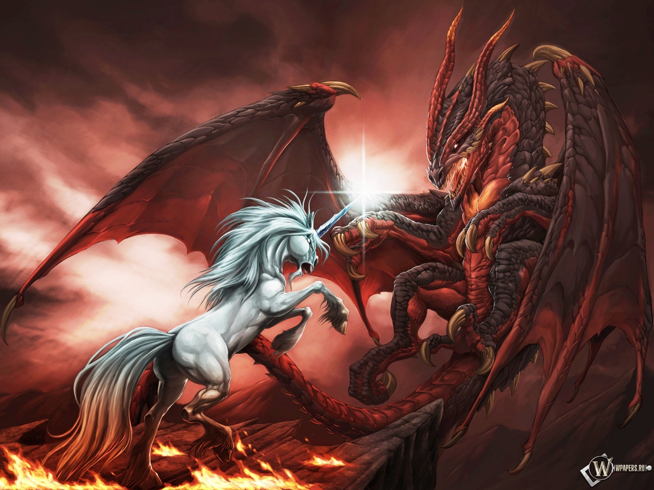 Единорог против Красного Дракона 1280x960