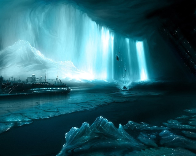 Корабль в бирюзовом леднике