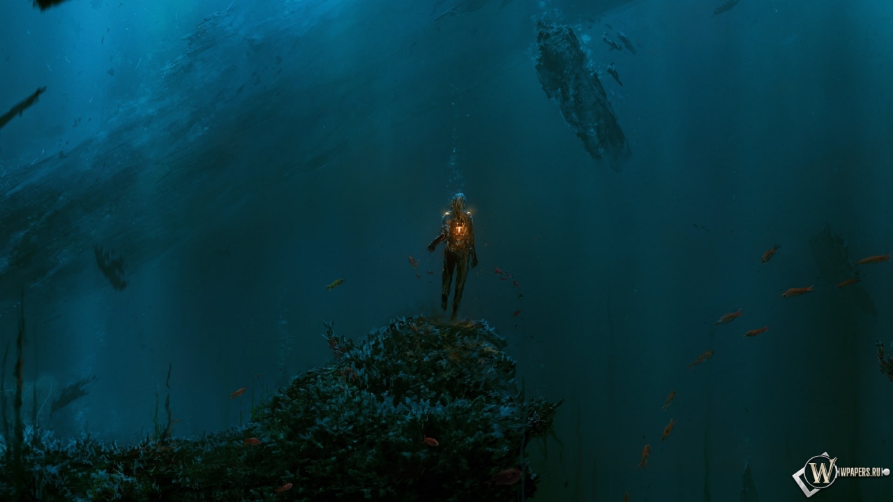 Человек в подводном мире 1280x720