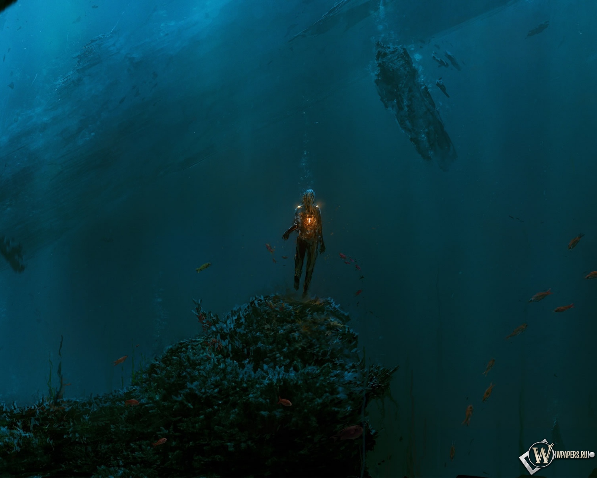 Человек в подводном мире 1920x1536