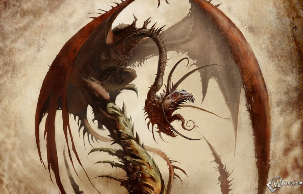 Коричневый дракон 1200x768
