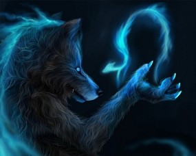 Обои Магический волк: Волк, Фентези, Магия, Фэнтези